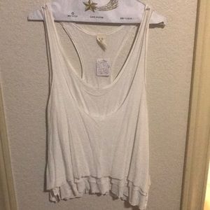Brand New Free People White Layered Tank